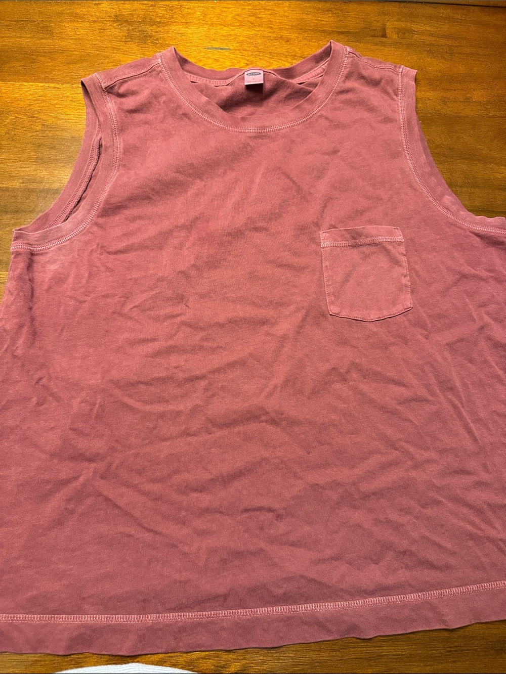 Womens Sleeveless Pocket Tank - Dusty Rose size L